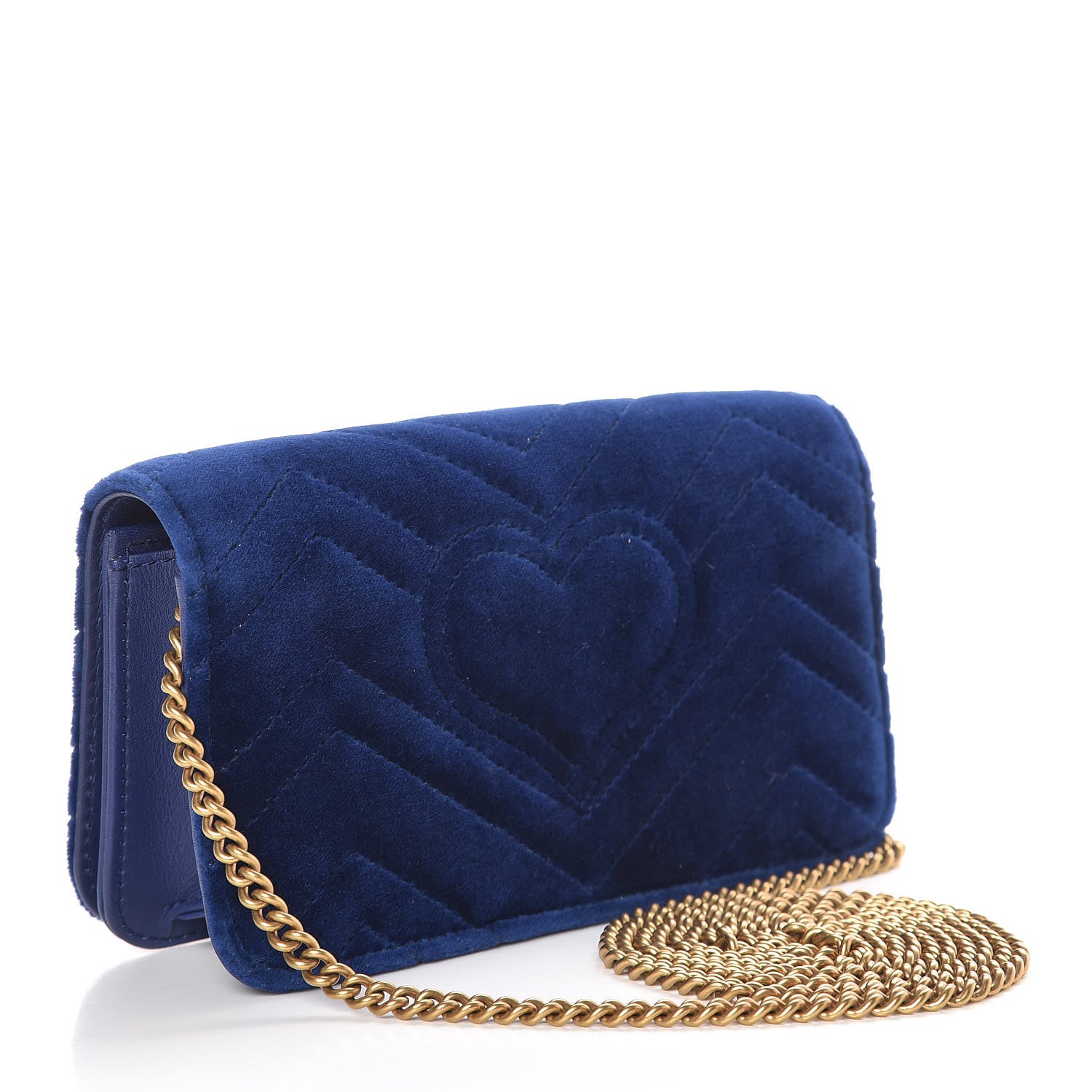 Gucci Velvet Matelasse GG Marmont Mini Bag Cobalt Blue 3 of 11