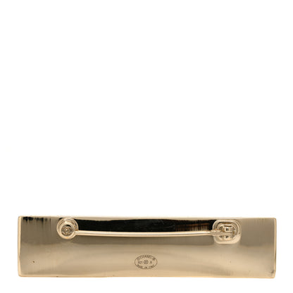 Chanel Metal Enamel Logo Brooch Gold 3 of 4
