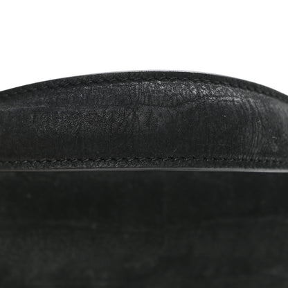 Saint Laurent Nubuk Crocodile Embossed Mini Classic Monogram Cassandra Top Handle Black 13 of 13