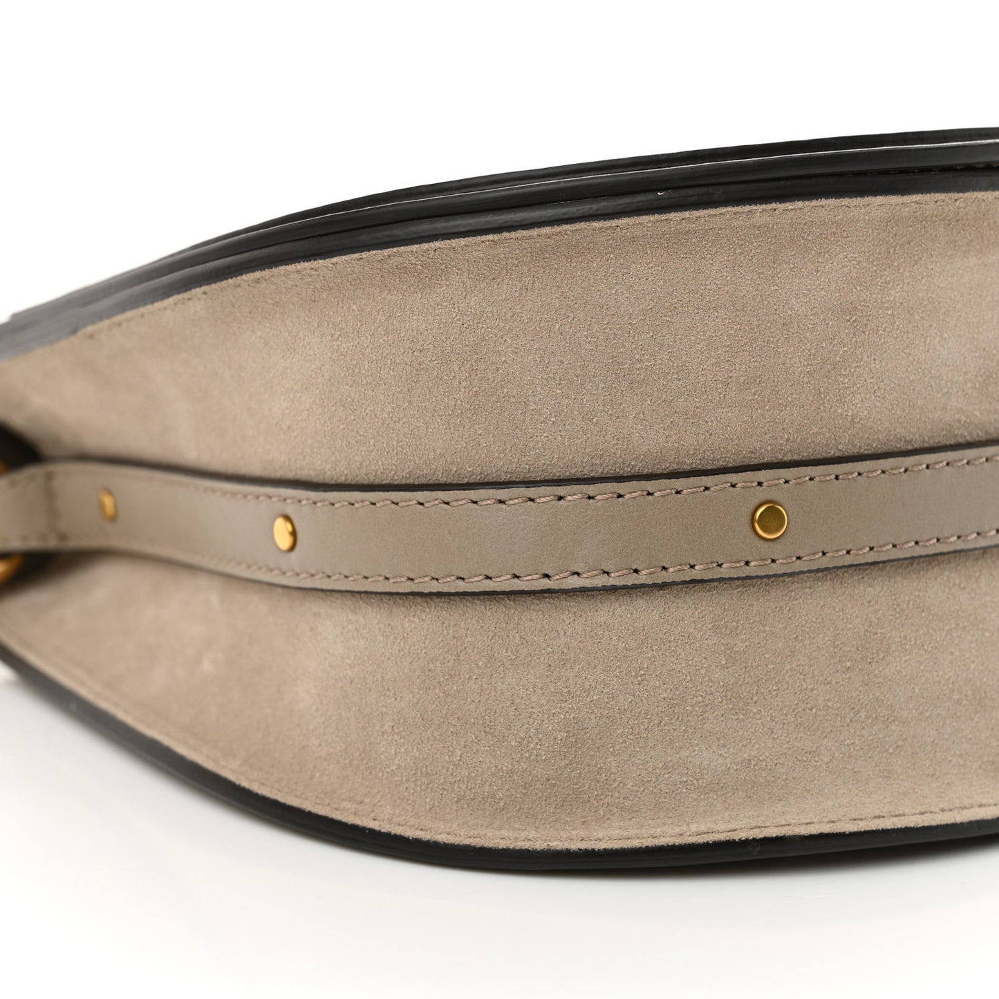 Calfskin Suede Medium Nile Bracelet Bag Motty Grey