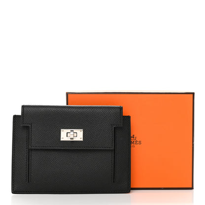 Hermes Epsom Kelly Pocket Compact Wallet Black 10 of 10