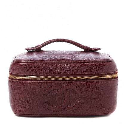Chanel Caviar Vanity Cosmetic Case Burgundy 1 of 8
