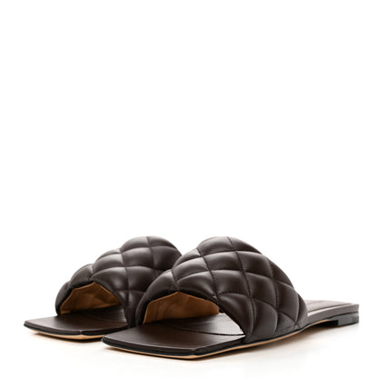 Bottega Veneta Nappa Matelasse Padded Flat Sandals 38 Chocolate 3 of 8