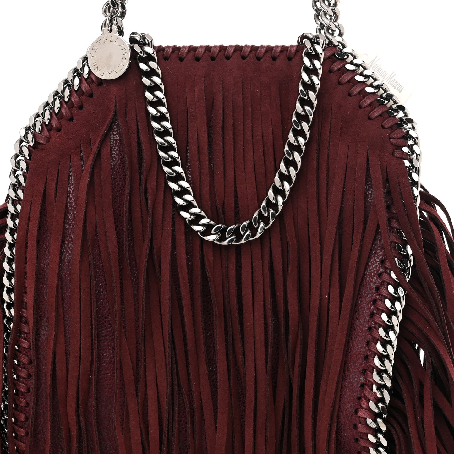 Shaggy Deer Fringe Tiny Falabella Tote Plum