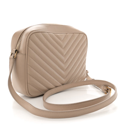 Saint Laurent Calfskin Matelasse Monogram Lou Camera Bag Dark Beige 3 of 13