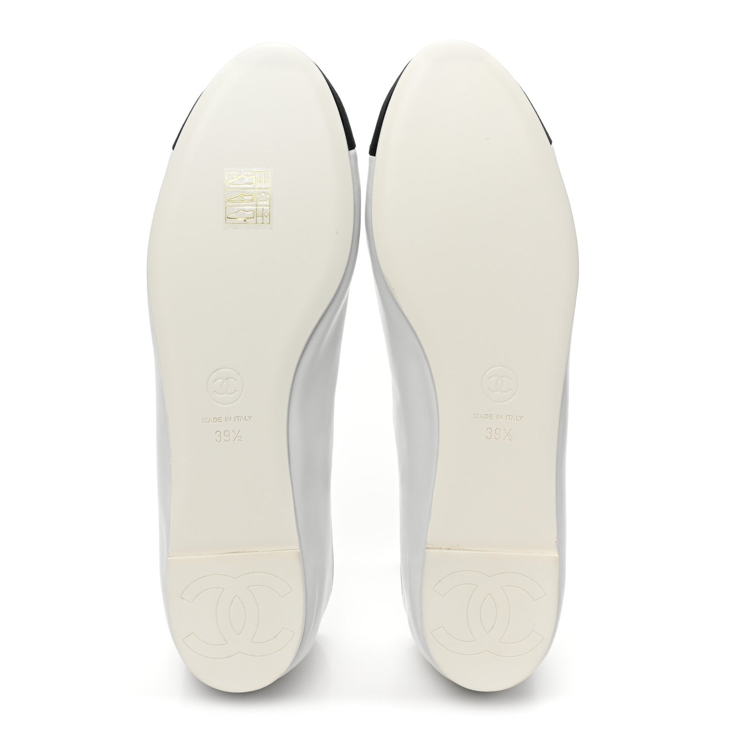 Lambskin Grosgrain Cap Toe CC Ballerina Flats With Leg Warmers 39.5 White