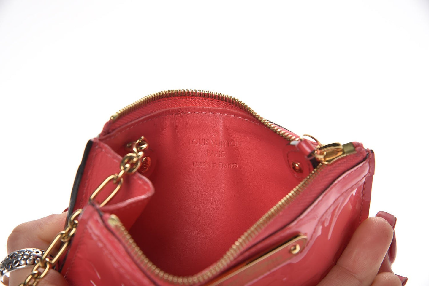Vernis Key Pouch Rose Litchi