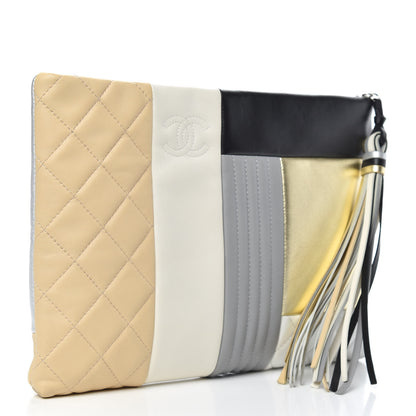 Chanel Lambskin Patchwork Medium Cosmetic Case Multicolor Silver 3 of 8