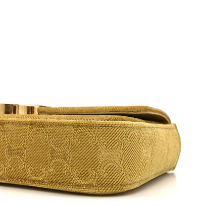 Celine Velvet Triomphe Chain Shoulder Bag Gold 10 of 10