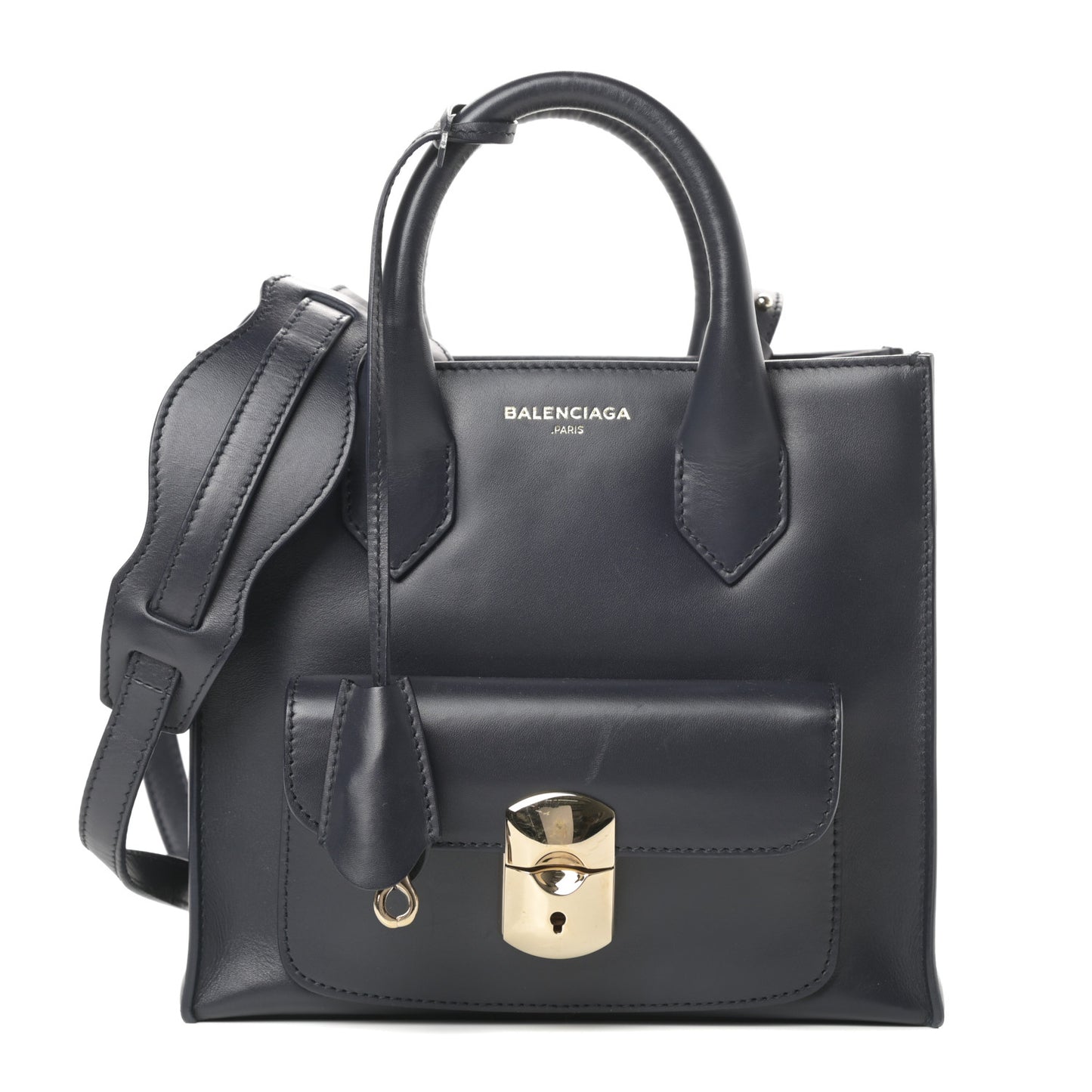 Calfskin Padlock Mini All Afternoon Tote Bleu Nuit
