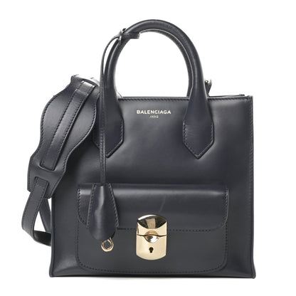 Balenciaga Calfskin Padlock Mini All Afternoon Tote Bleu Nuit 1 of 17