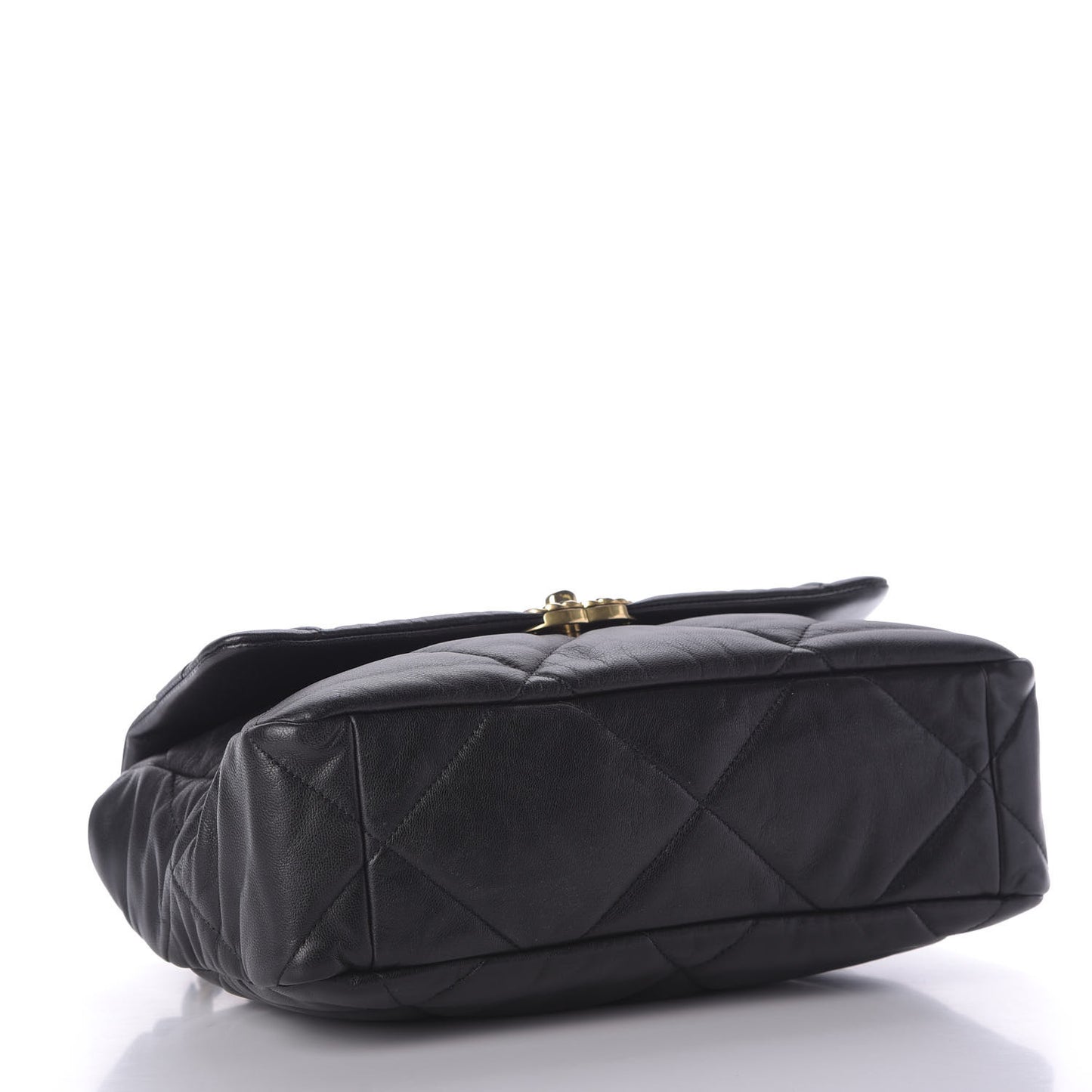 Goatskin Quilted Large 19 Flap Black