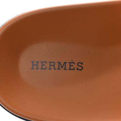 Hermes Calfskin Mens Chypre Sandals 43 Naturel Safari Black 7 of 8