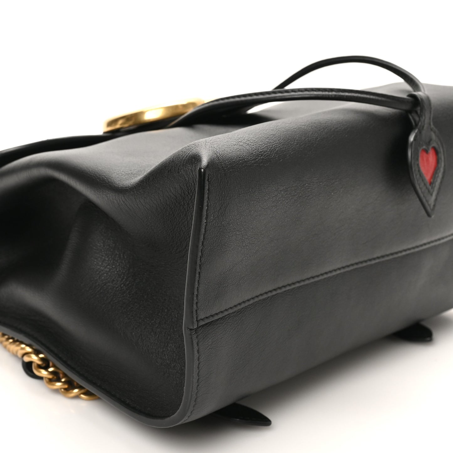 Calfskin Web GG Marmont Flap Chain Backpack Black