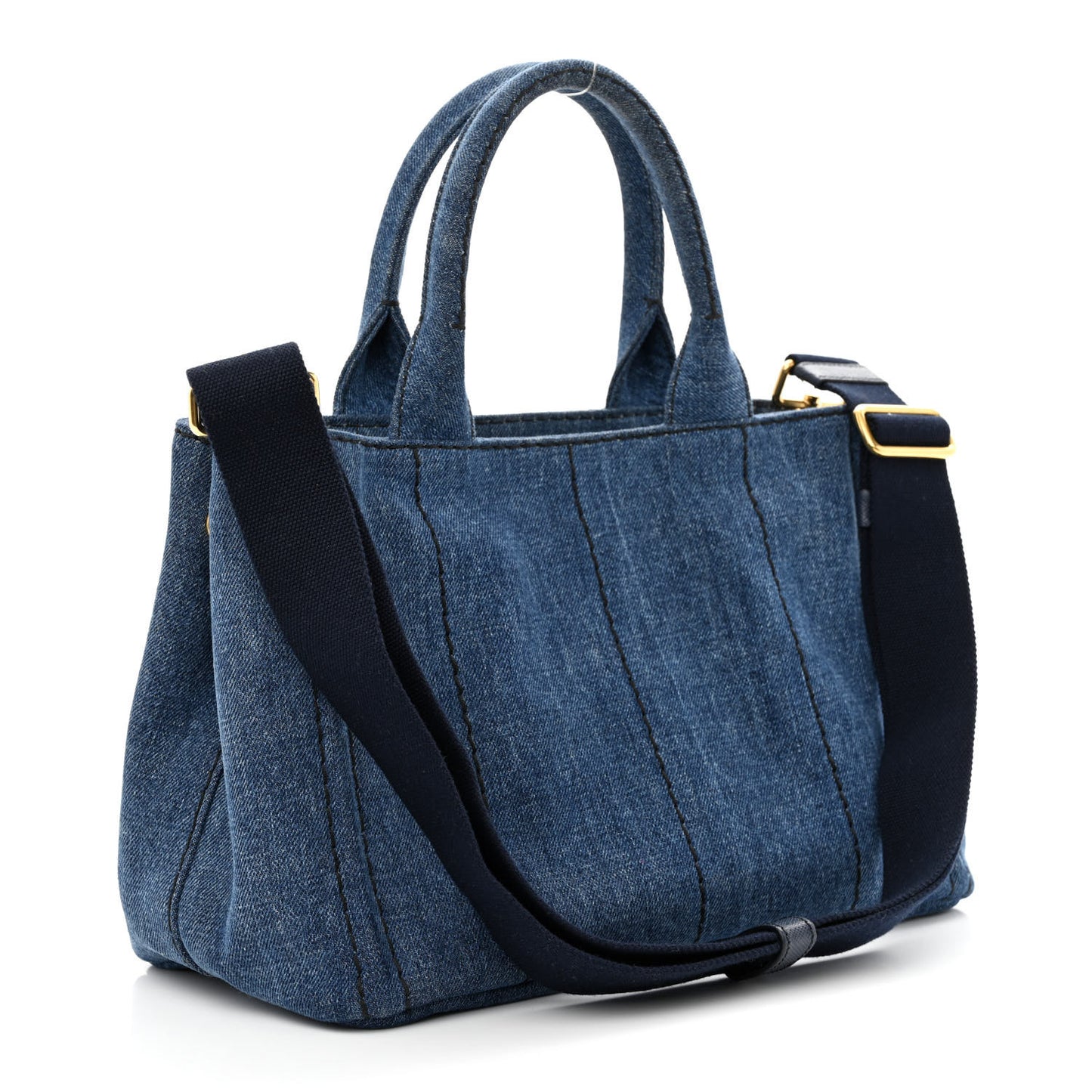 Denim Small Logo Tote Bleu