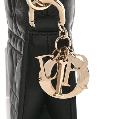 Christian Dior Lambskin Cannage Mini Top Handle Drawstring Bag Black 11 of 12