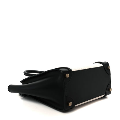 Celine Shrunken Lambskin Micro Bi-Color Luggage Black White 4 of 9