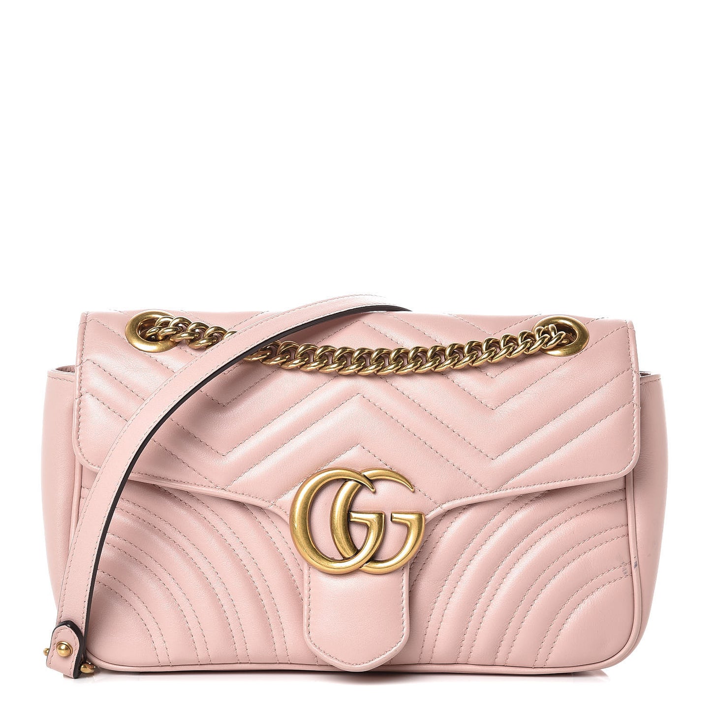 Calfskin Matelasse Small GG Marmont Shoulder Bag Perfect Pink