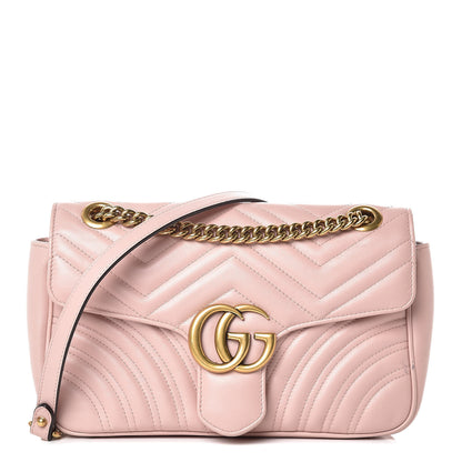 Gucci Calfskin Matelasse Small GG Marmont Shoulder Bag Perfect Pink 1 of 13