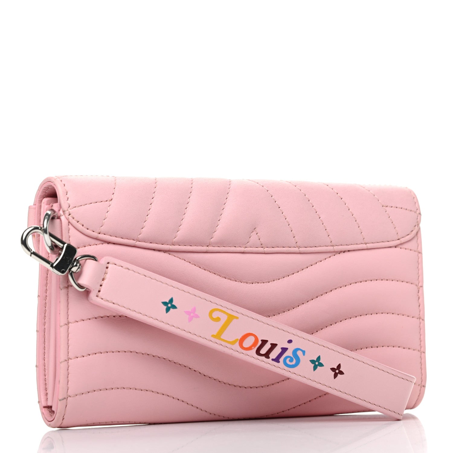 Louis Vuitton Calfskin New Wave Long Wallet Smoothie Pink 3 of 8