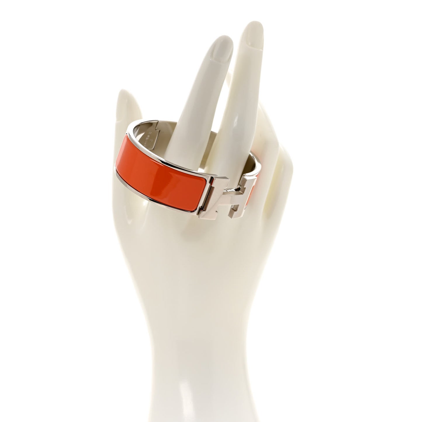 Enamel Wide Clic Clac H Bracelet GM Orange