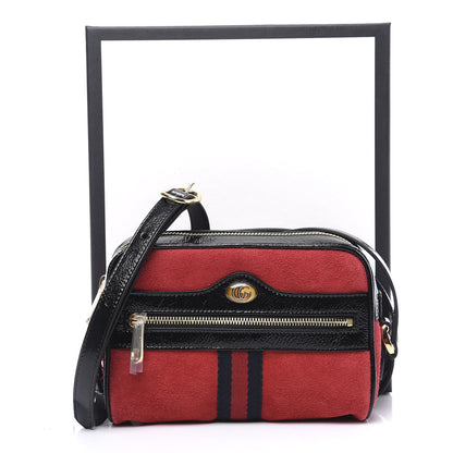 Gucci Suede Patent Web Mini Ophidia Shoulder Bag Red 11 of 11