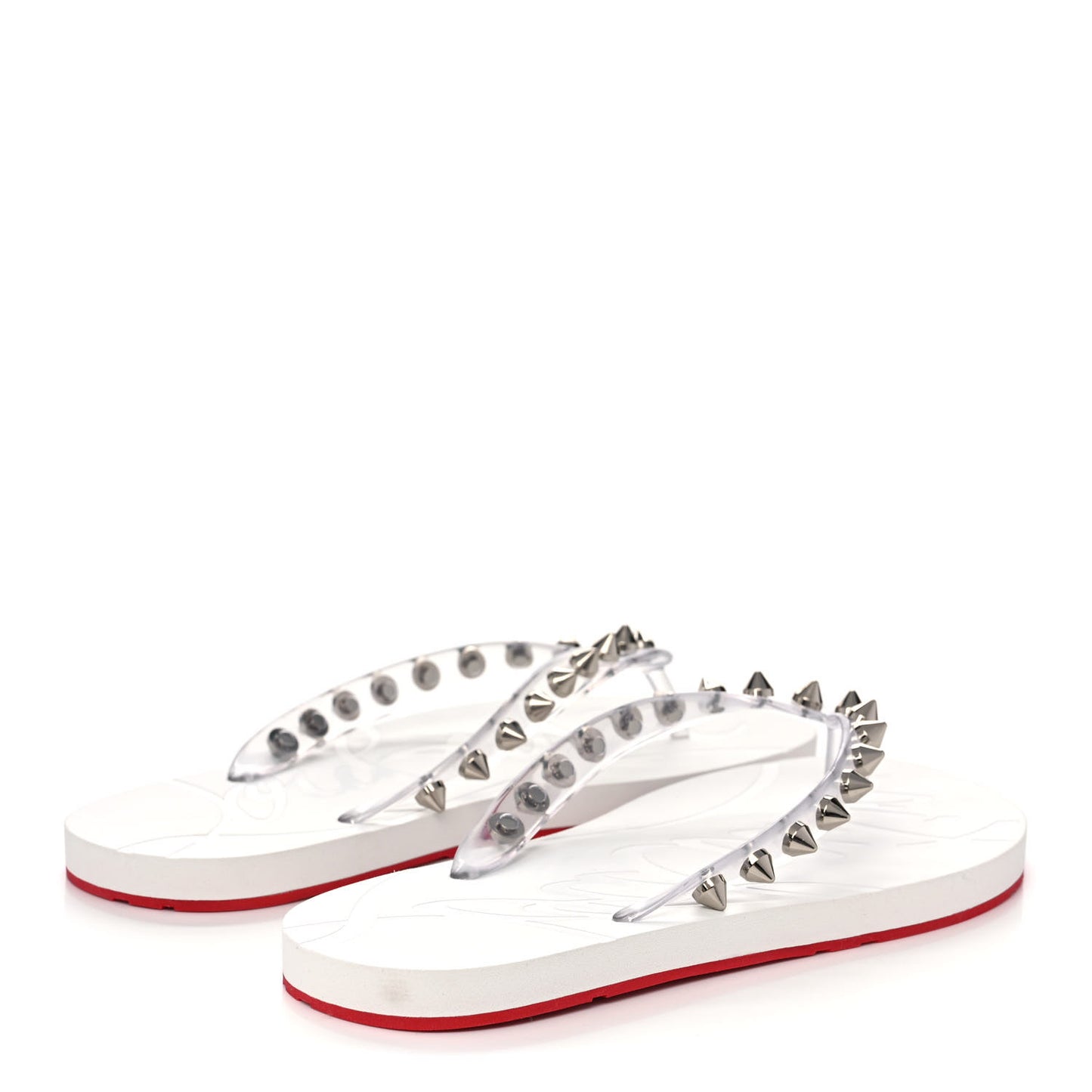 Rubber Spike Loubi Donna Flip Flop 37 Transparent White