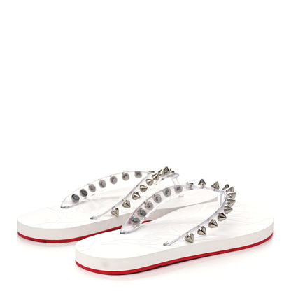 Christian Louboutin Rubber Spike Loubi Donna Flip Flop 37 Transparent White 4 of 10