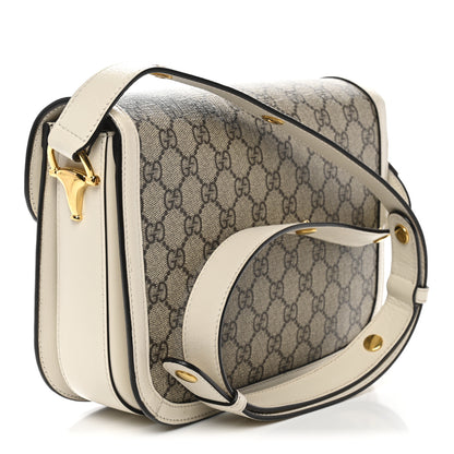 Gucci GG Supreme Monogram Horsebit 1955 Shoulder Bag Beige Mystic White 3 of 10
