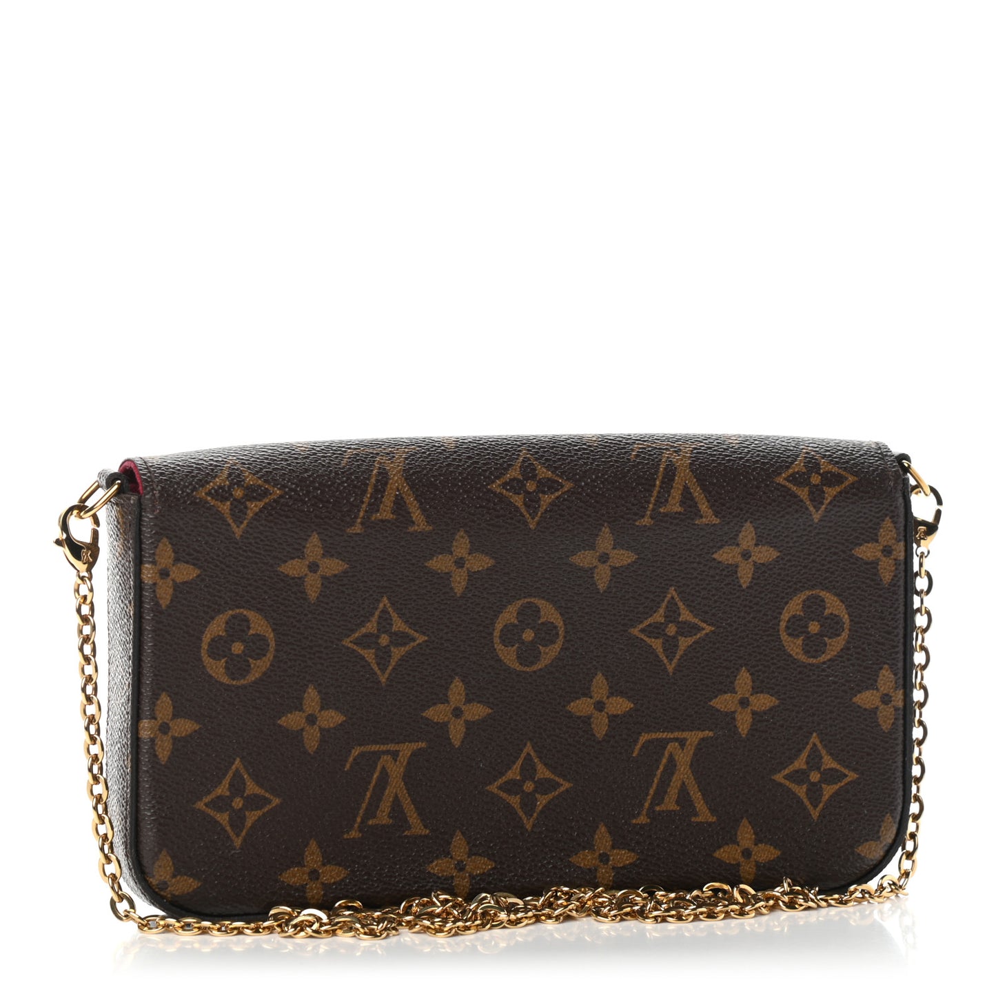 Monogram Pochette Felicie Chain Wallet Fuchsia