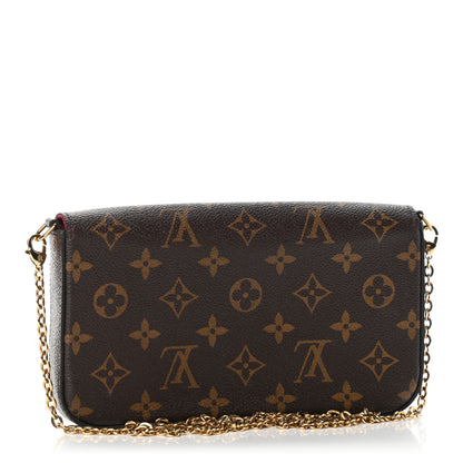 Louis Vuitton Monogram Pochette Felicie Chain Wallet Fuchsia 2 of 5