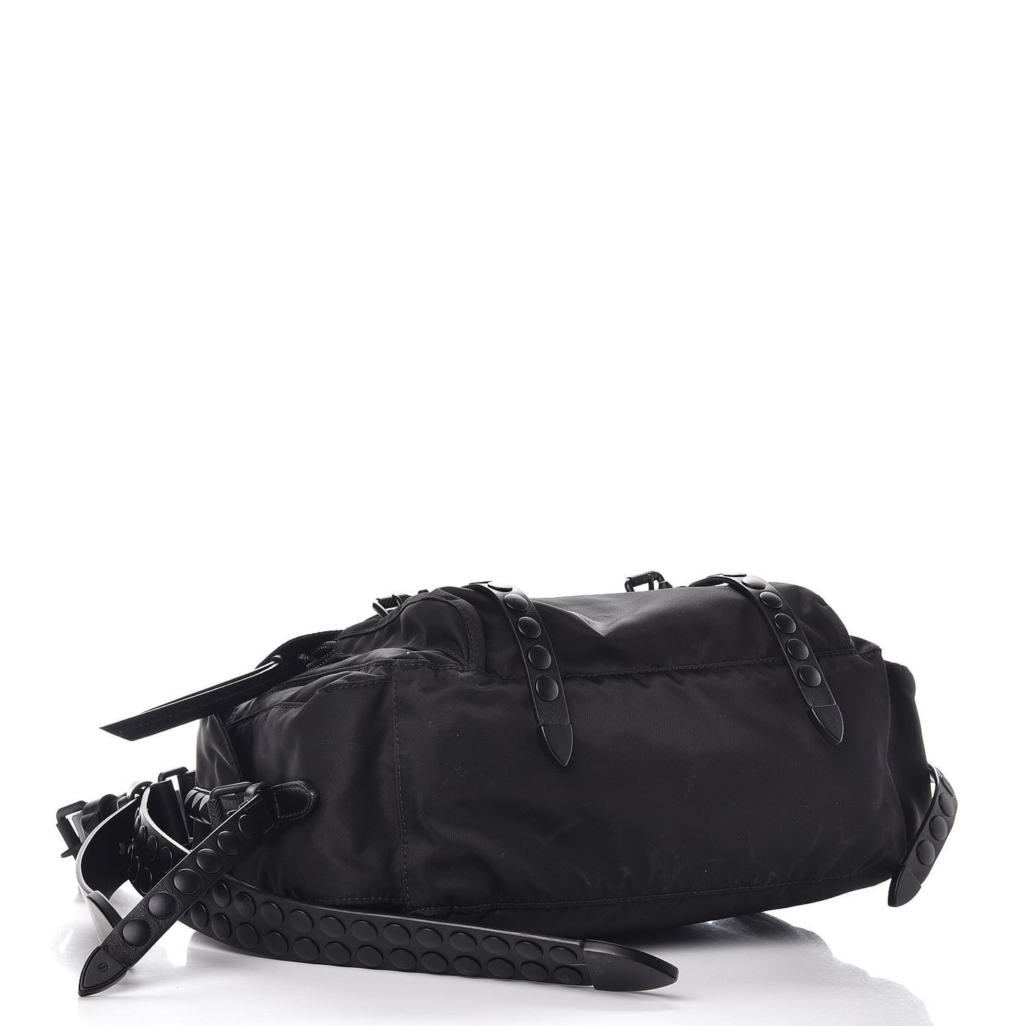 Nylon New Vela Studded Messenger Bag Black