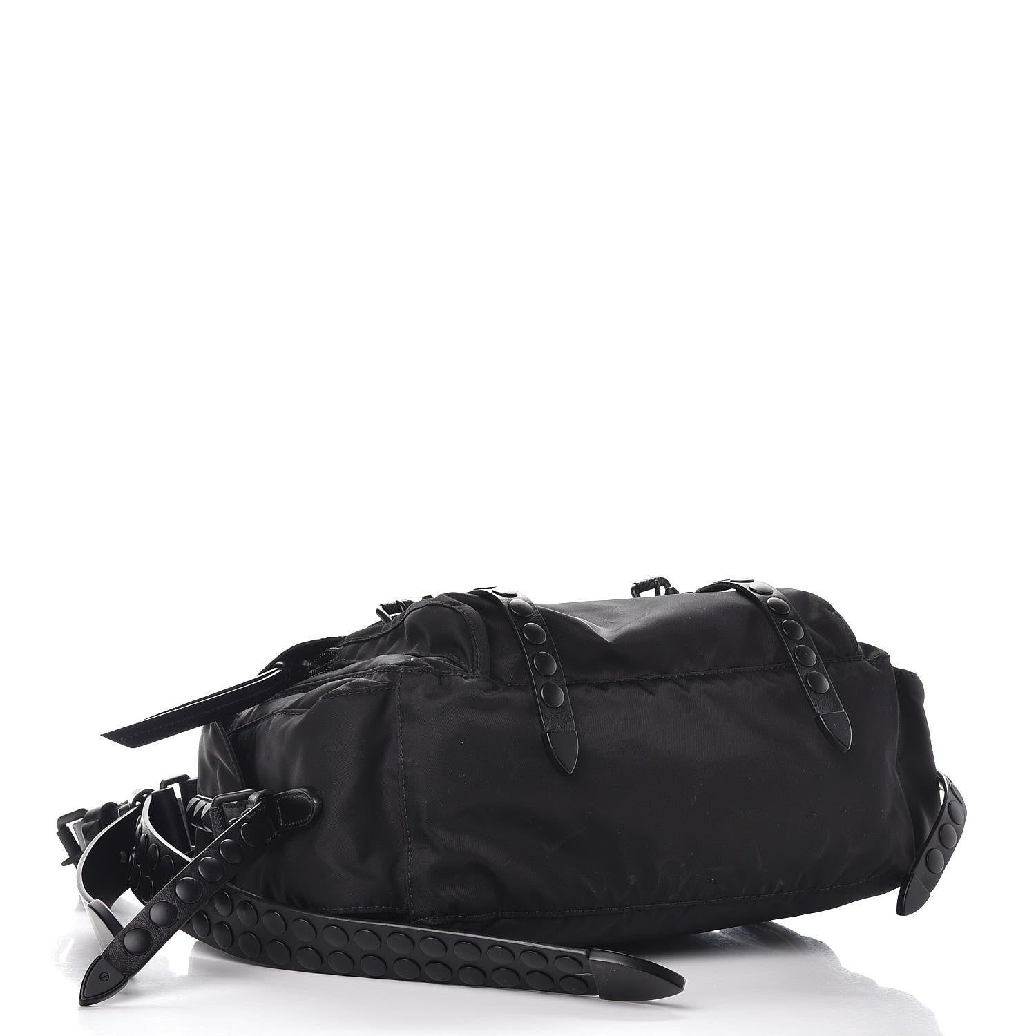 Prada Nylon New Vela Studded Messenger Bag Black 4 of 7