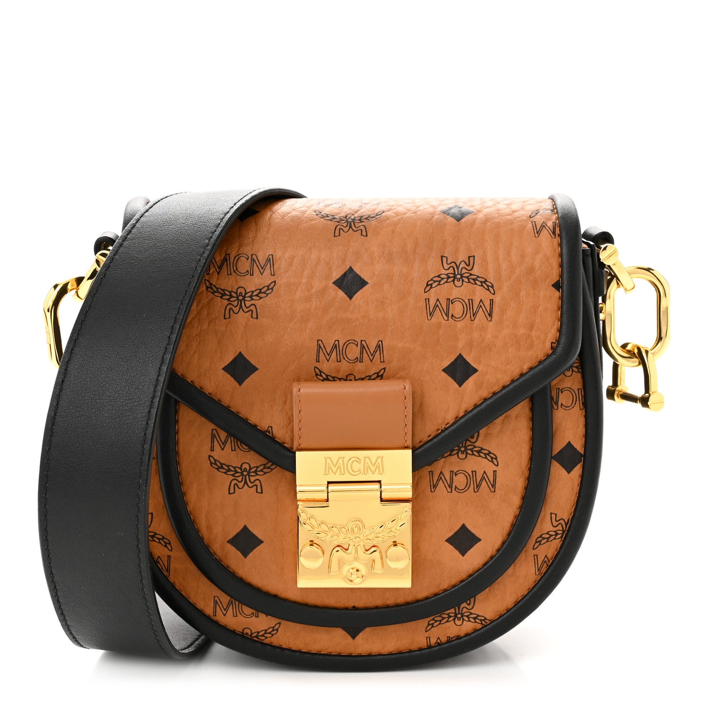 Visetos Mini Patricia Round Crossbody Wallet Cognac Black