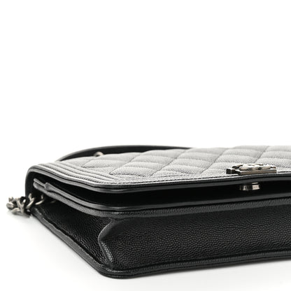 Chanel Caviar Quilted Boy Wallet On Chain WOC Black 10 of 12