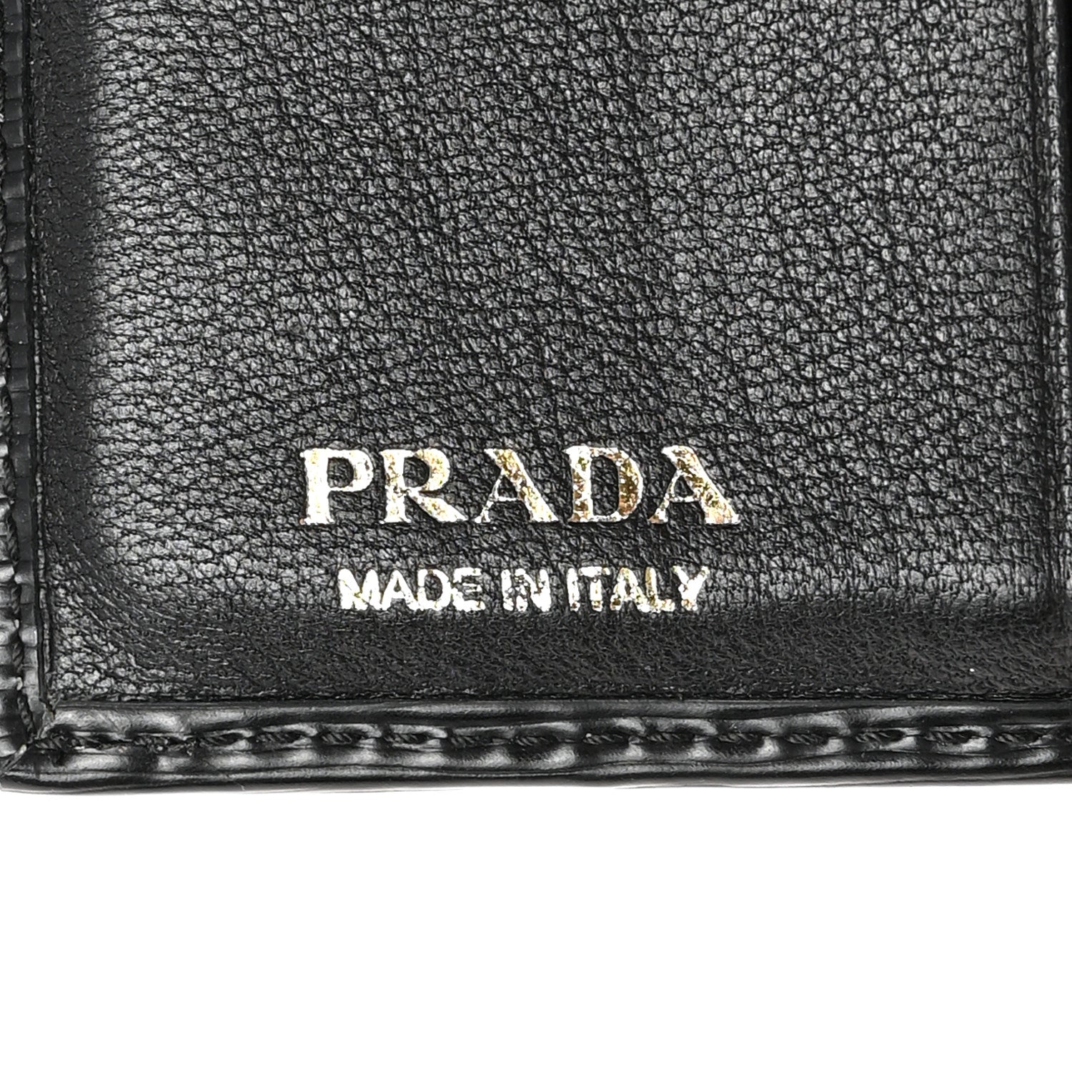 Prada Vitello Move Tri-Fold Compact Wallet Black 6 of 10