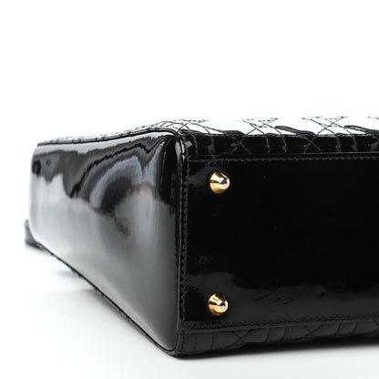 Christian Dior Patent Cannage Large Lady Dior Black 8 of 11