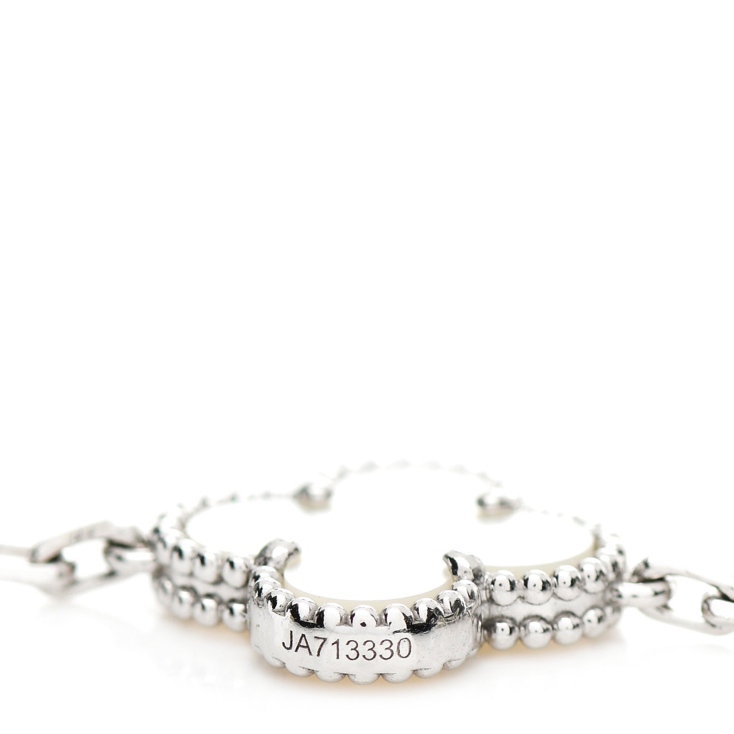 18K White Gold Mother of Pearl 5 Motifs Vintage Alhambra Bracelet