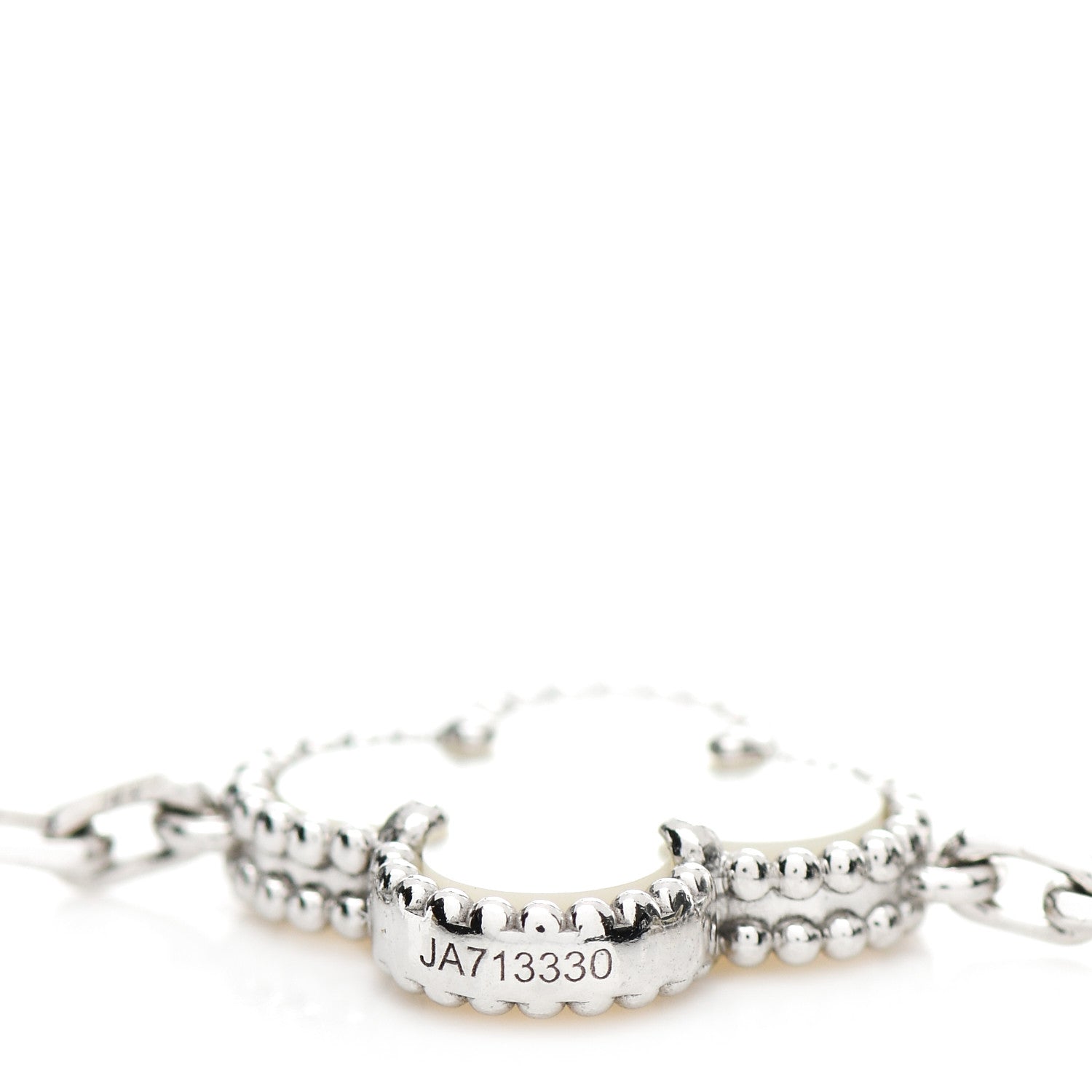 Van Cleef & Arpels 18K White Gold Mother of Pearl 5 Motifs Vintage Alhambra Bracelet 4 of 5
