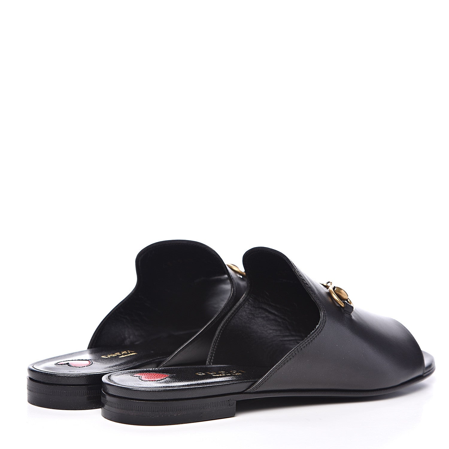Gucci Malaga Kid Horsebit Slide Sandals 36.5 Black 4 of 10