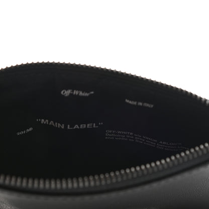 Off-White Saffiano Striped Diag Flat Pouch Black White 6 of 7