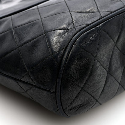 Chanel Lambskin Quilted CC Tassel Shoulder Flap Bag Black 9 of 10