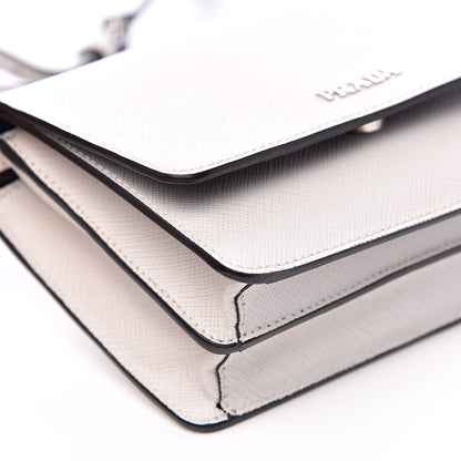 Prada Saffiano Lux Flap Wallet With Strap Talco 7 of 13