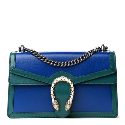 Gucci Azalea Calfskin Enamel Small Dionysus Shoulder Bag Imperial Blue Pavone Off White 1 of 5