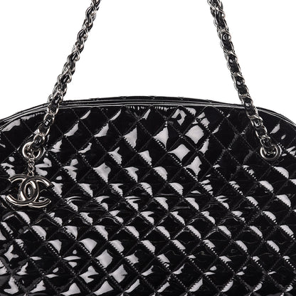 Chanel Patent Quilted Maxi Just Mademoiselle Bowling Bag Black 10 of 10