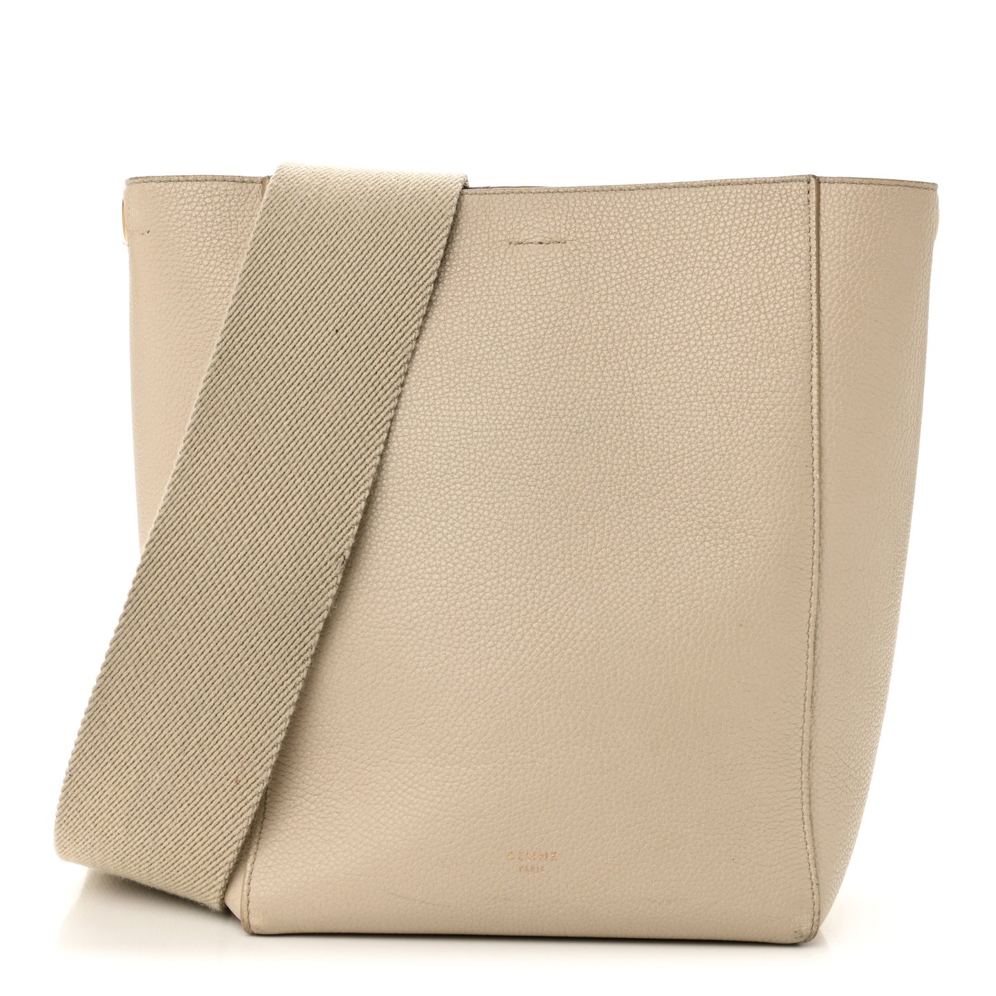Soft Grained Calfskin Small Sangle Bucket Bag Light Taupe