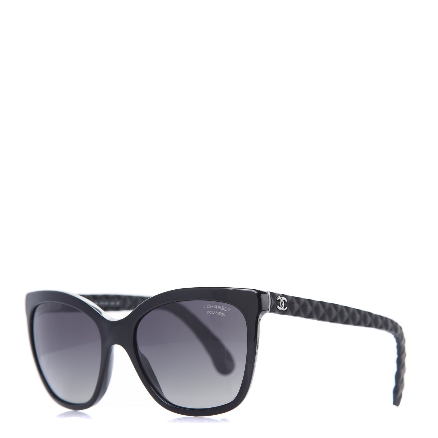 Chanel Acetate Quilted Polarized Butterfly CC Sunglasses 5288-Q Black 1 of 8