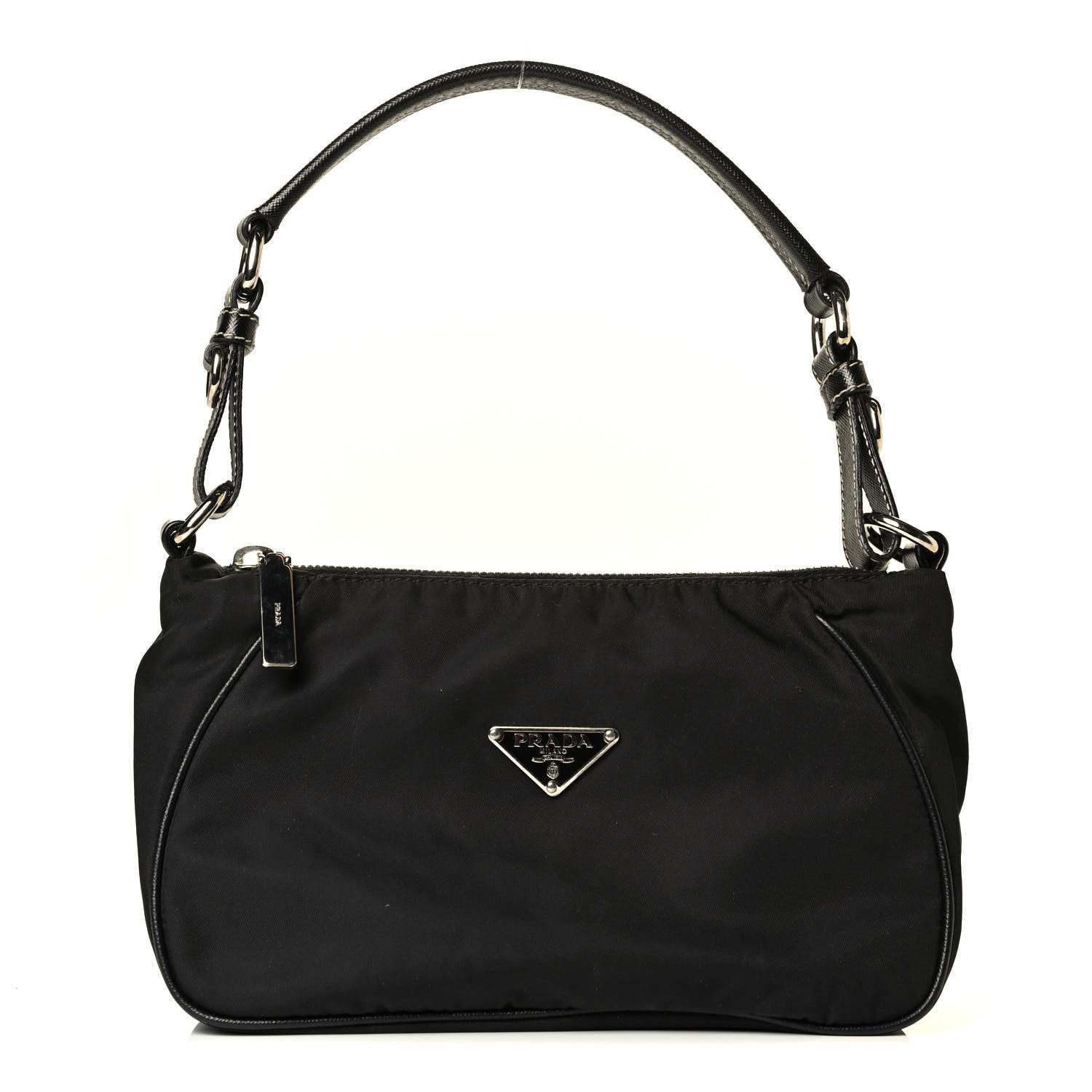 Prada Tessuto Nylon Saffiano Pochette Black 1 of 6