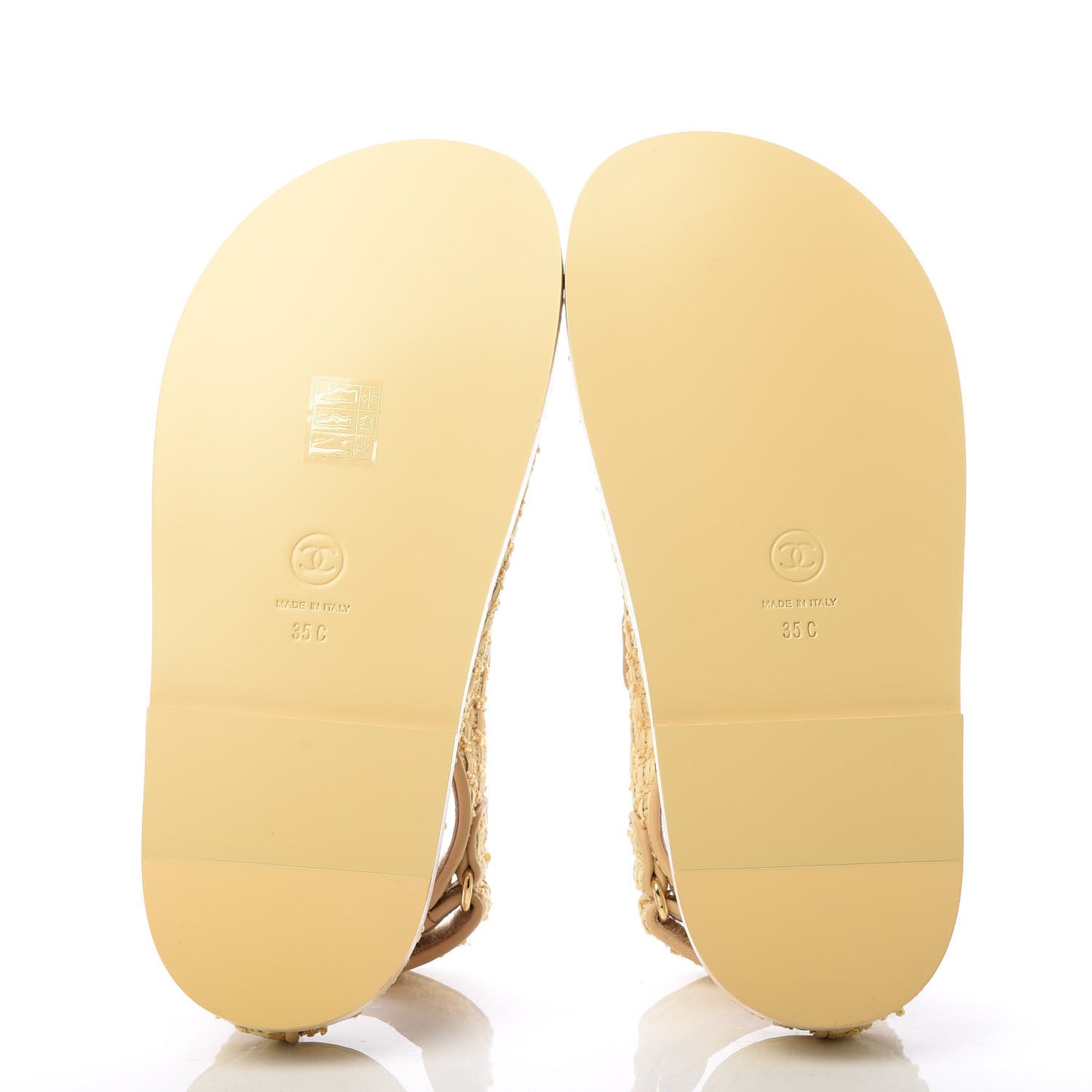 Braided Fabric Velcro Dad Sandals 35 Beige