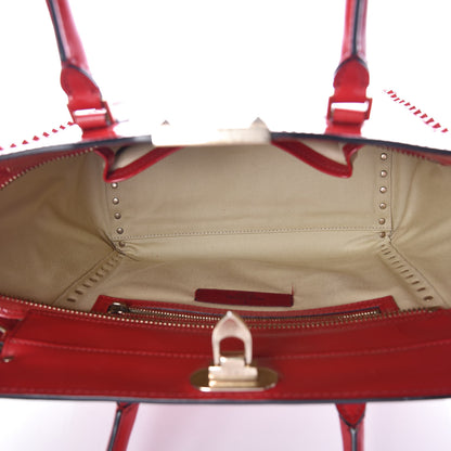Valentino Garavani Patent Monochrome Rockstud Double Handle Tote Rosso Valentino 5 of 15